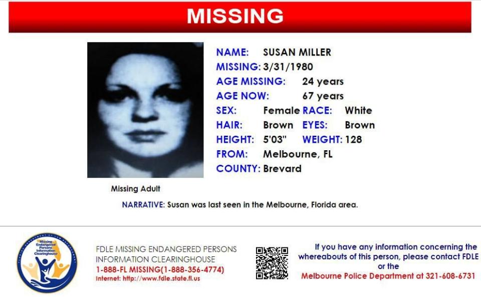 Susan Miller was last seen in Melbourne on March 31, 1980.