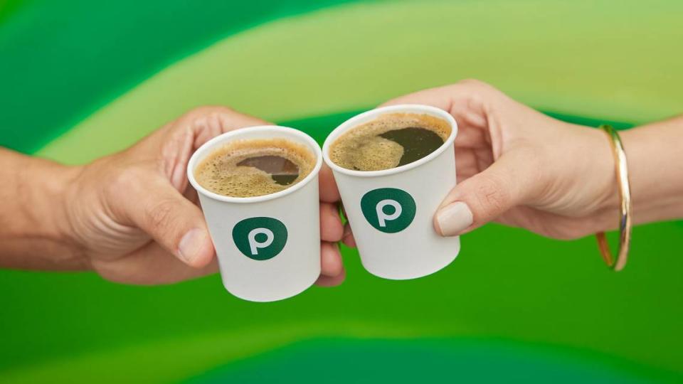 Toasting with a Publix cafecito.