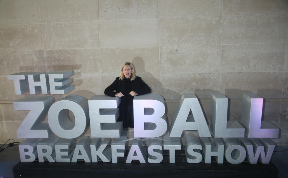 'Radio 2 Breakfast Show' host Zoe Ball earned between £1,360,000 and £1,364,999 this year.