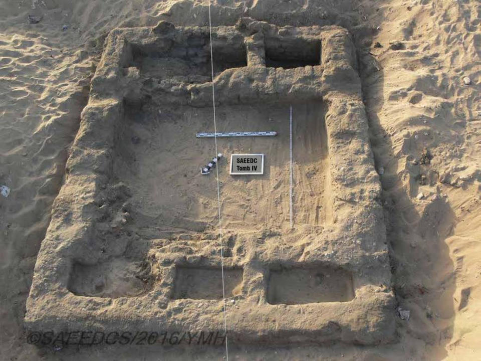 A structure made of mud-brick, possibly a residential complex was found in the ancient city at Abydos in Egypt. <cite>Egyptian Ministry of Antiquities</cite>