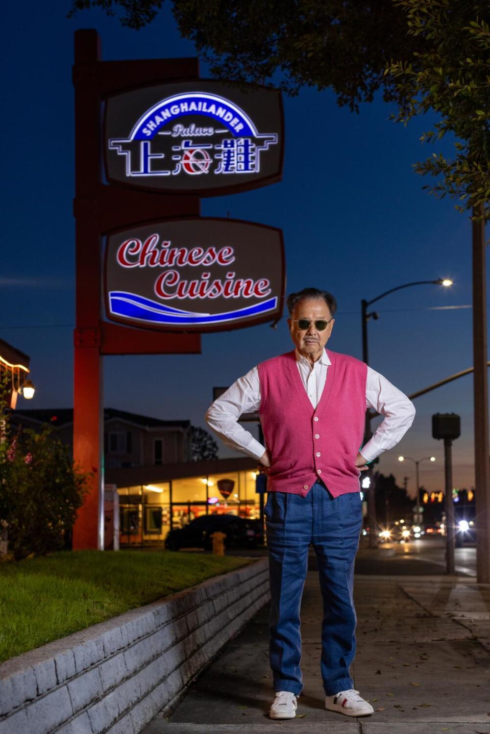 Mr. Chow outside of Shanghailander Palace in Arcadia.