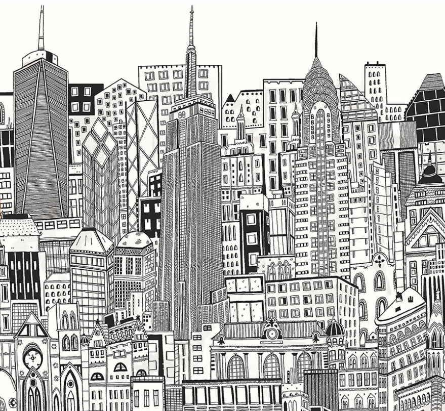 City Sketch by Wallpaper Direct