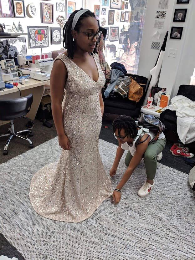 Courtney Lewis Makes Custom Prom Dress for Big Sister