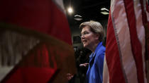 Democratic presidential candidate Sen. Elizabeth Warren, D-Mass., smiles after her address at the New Hampshire Institute of Politics in Manchester, N.H., Thursday, Dec. 12, 2019.(AP Photo/Charles Krupa)