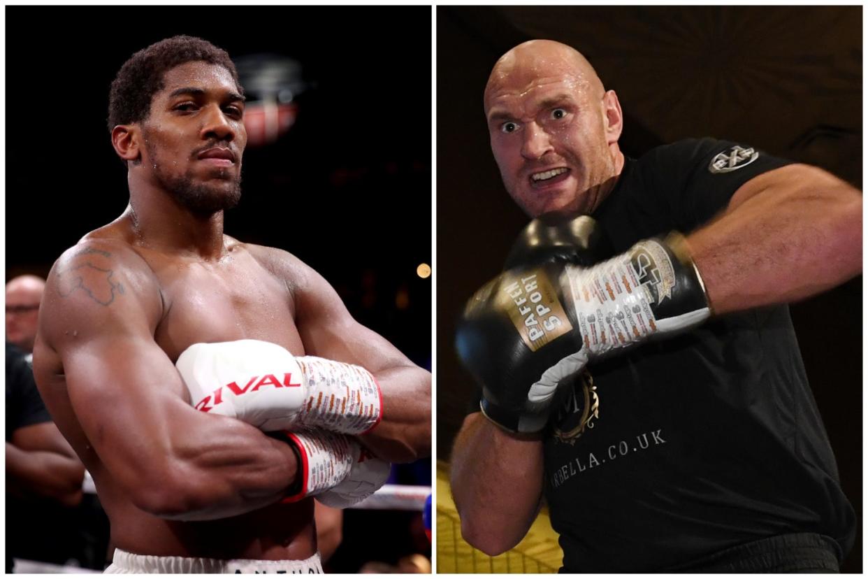 <p>Anthony Joshua and Tyson Fury are on course to finally lock horns in 2021</p> (PA/Getty Images)