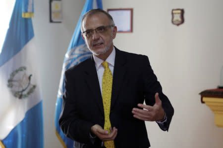 FILE PHOTO: Ivan Velasquez, head of the International Commission against Impunity, speaks during an interview with Reuters in Guatemala City, Guatemala September 14, 2017. REUTERS/ Carlos Jasso/File Photo