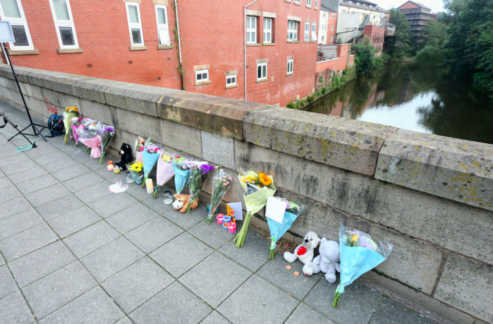 Tributes to the baby have begun lining up at the bridge (SWNS)