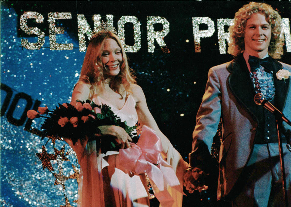 This image released by the Library of Congress shows Sissy Spacek, left, and William Katt in a scene from the United Artists film "Carrie. " (United Artists/Library of Congress via AP)