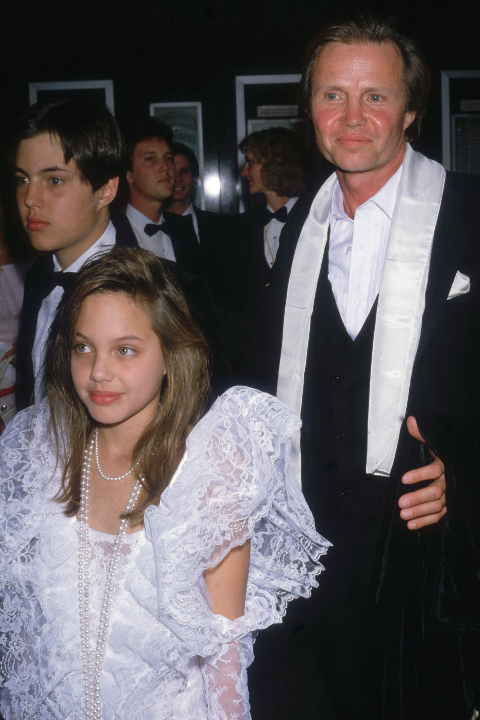 <p>Too cute! Jon Voight attends the Academy Awards with his son James Haven Voight and daughter Ange, at the Dorothy Chandler Pavilion, Los Angeles, California, March 24, 1986. Source: Getty </p>