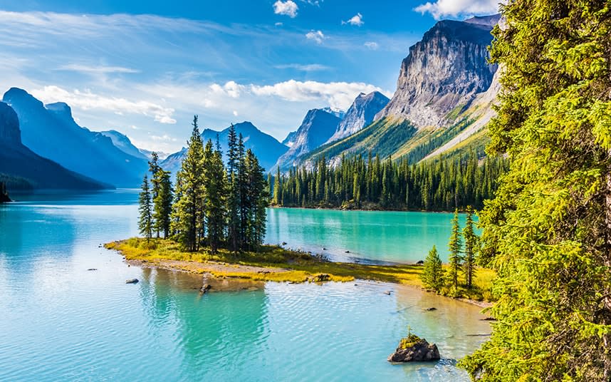 Spirit Island on Maligne Lake in Canada's Jasper National Park - DILIP PATEL