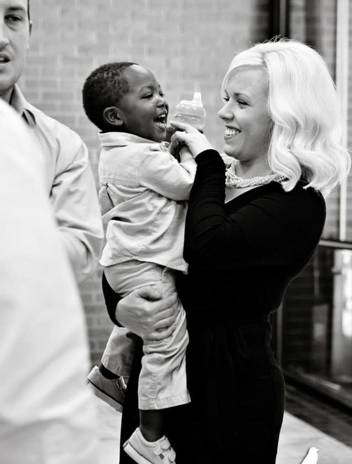 "This sweet boy could feel the excitement in the air as his parents were about to finalize his adoption." -- Mary Morrow