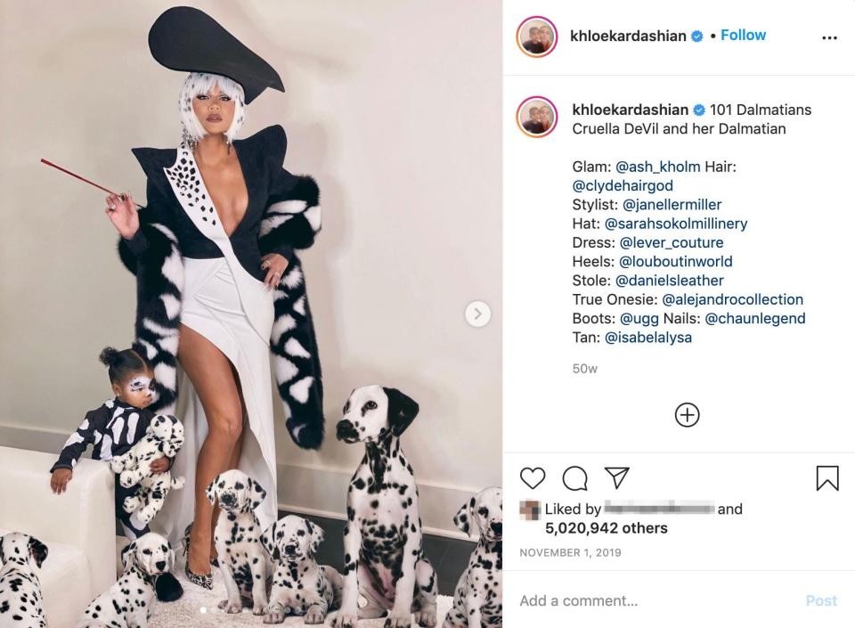 khloe kardashian cruella costume