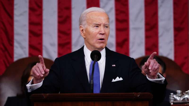 Joe Biden speaking during his 2024 State of the Union address