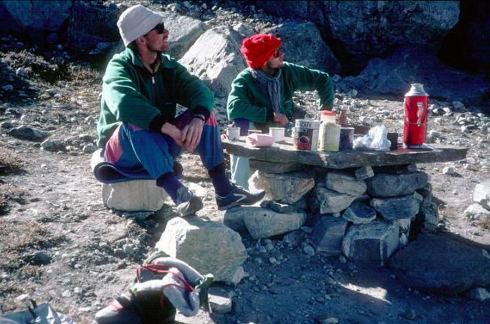 Kristinn Runarsson and Thorsteinn Gudjonsson were last seen alive at a height of 6500m on October 18, 1988. Source: Supplied