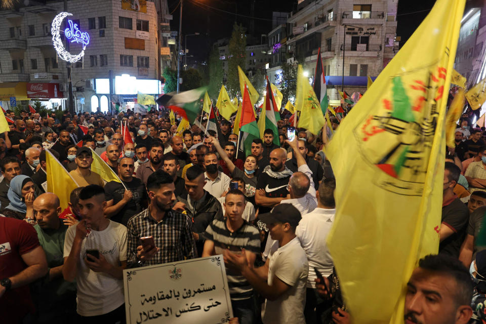 Image: Tension over the possible eviction of several Palestinian families in East Jerusalem's Sheikh Jarrah neighborhood (Abbas Momani / AFP - Getty Images)