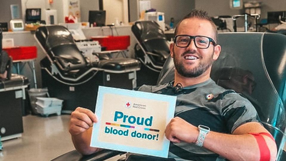 PHOTO: Chris Van Bibber, 35, from Salt Lake City, Utah, made history by being one of the first openly gay men to donate under the FDA’s new blood donation screening process. (American Red Cross)