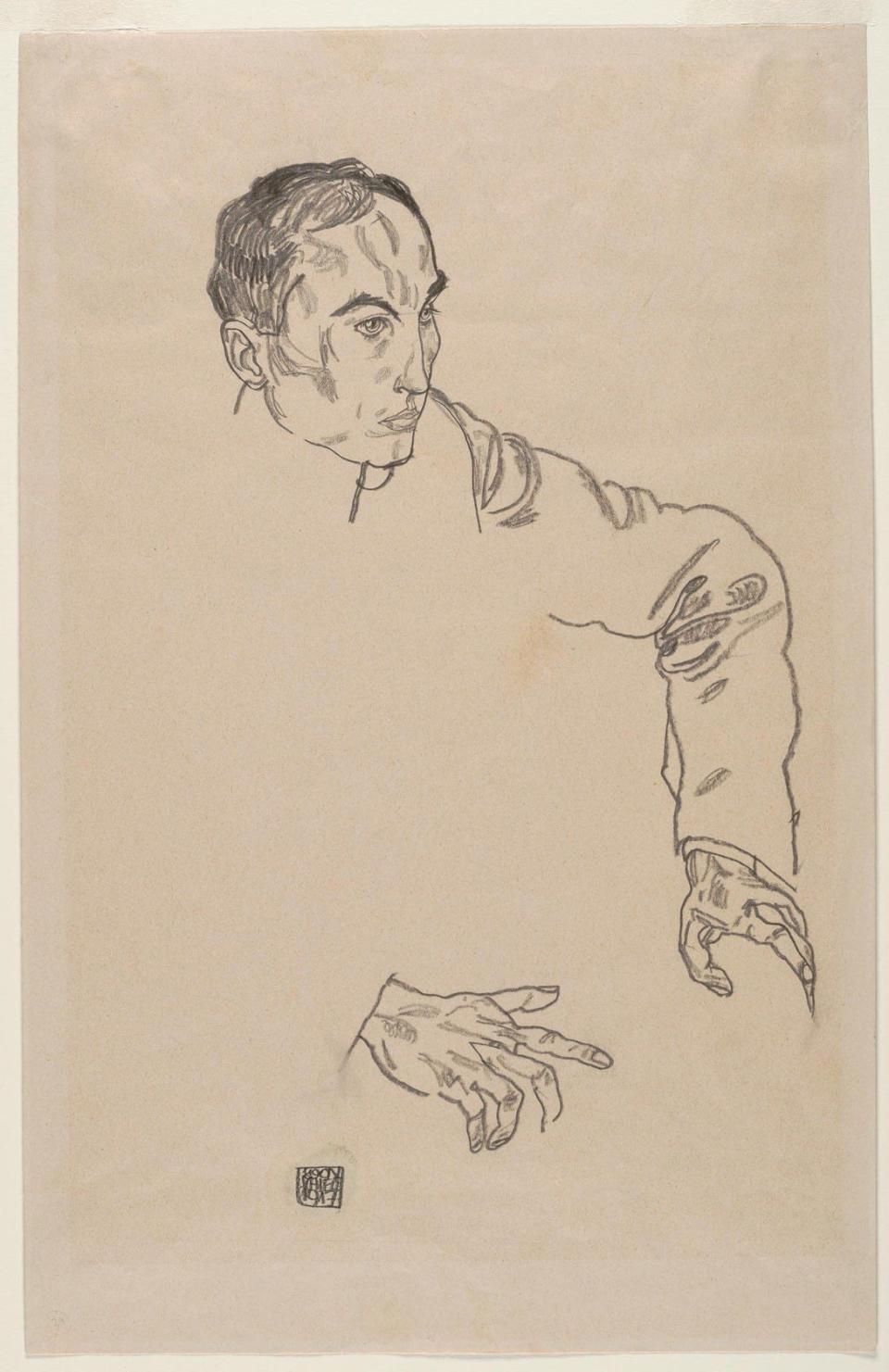 Egon Schiele's 1917 drawing "Portrait of a Man" was held at the Carnegie Museum of Art, in Pittsburgh. The Jewish cabaret performer Fritz Grünbaum owned the piece before Nazis looted the art during the Holocaust.