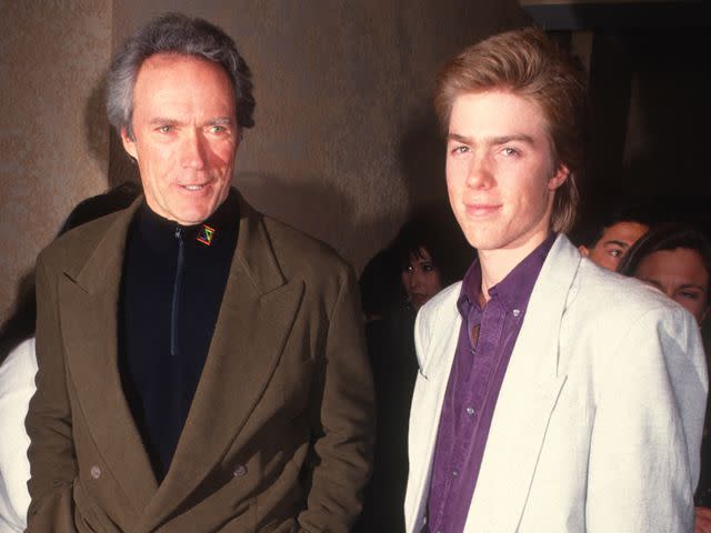 <p>Ron Galella, Ltd./Ron Galella Collection/Getty</p> Clint Eastwood and his son, Kyle Eastwood, attend an event during the Banff Celebrity Sports Invitational on Jan. 10, 1991.