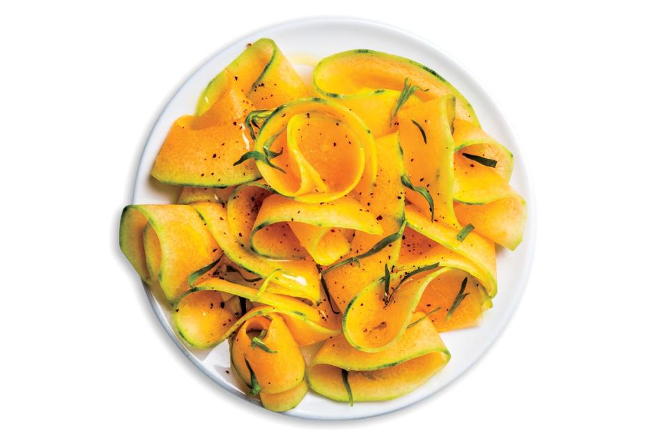 Savory Shaved Cantaloupe Salad