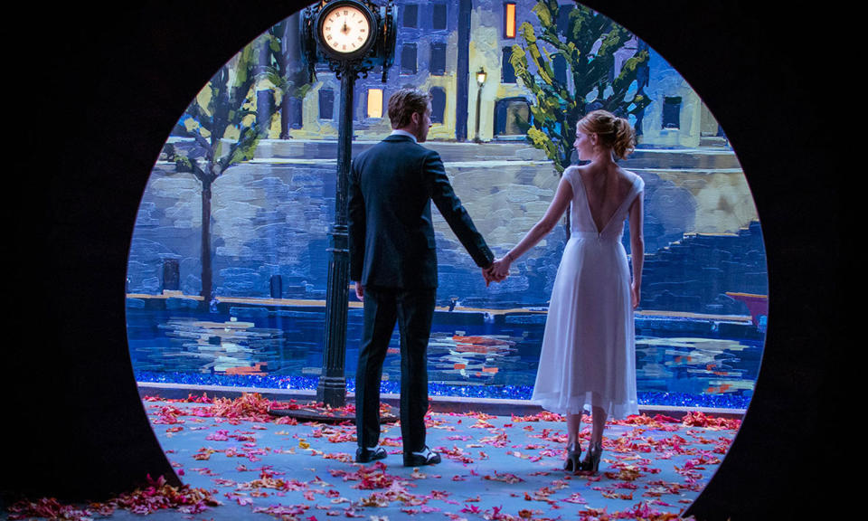 <p>Visually stunning, superb song and dance routines, bravura single-take sequences, great performances with undoubted chemistry, and a bittersweet story. ‘La La Land’ proved irresistible even to those usually allergic to musicals. – <a rel="nofollow noopener" href="https://www.thelow-down.co.uk/" target="_blank" data-ylk="slk:Jody Clark;elm:context_link;itc:0;sec:content-canvas" class="link "><em>Jody Clark</em></a>. (Lionsgate) </p>