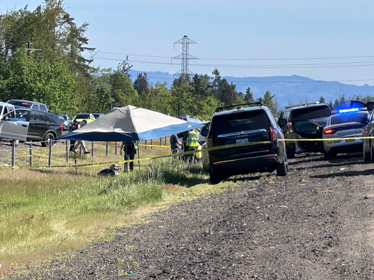 Multiple law enforcement agencies responded Tuesday to a reported chase and standoff on Interstate 5 in Eugene.