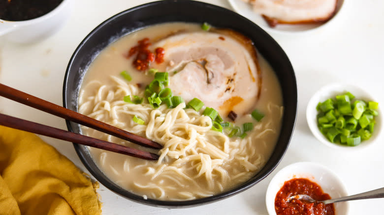 bowl of ramen with green onions