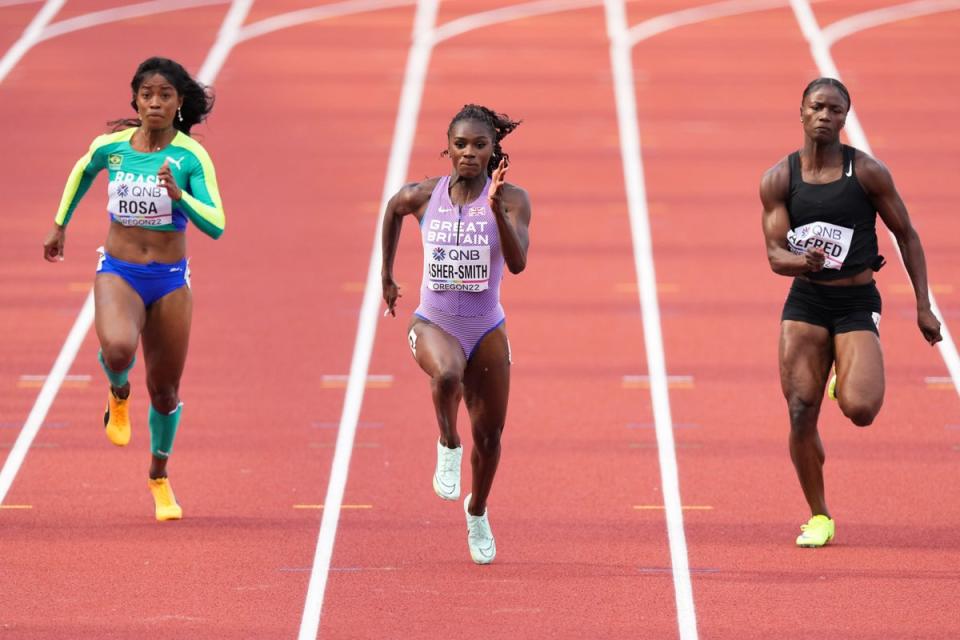 Asher-Smith qualified fastest for Sunday’s 100m semi-final (Martin Rickett/PA) (PA Wire)