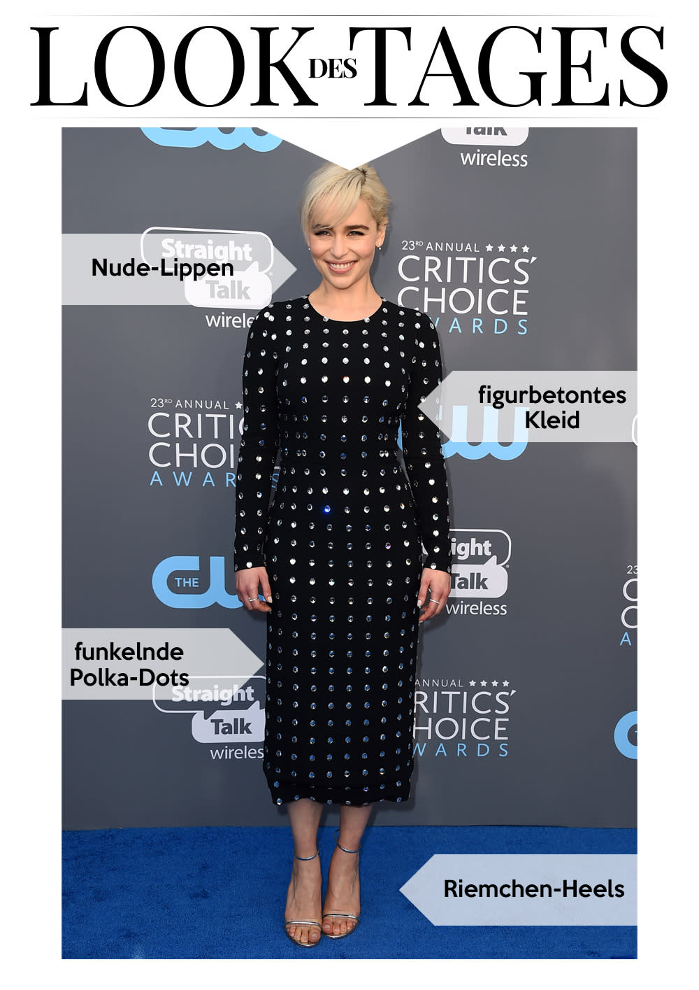 Emilia Clarke putzte sich für die Critics’ Choice Awards heraus. (Bild: AP Photo)