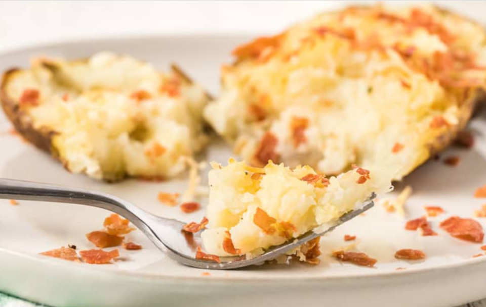 <p>Play Party Plan</p><p>These potatoes are full of creamy cheese, butter—and more cheese!</p><p><strong>Get the recipe: <a href="https://www.playpartyplan.com/creamy-twice-baked-potatoes" rel="nofollow noopener" target="_blank" data-ylk="slk:Creamy Twice Baked Potatoes;elm:context_link;itc:0;sec:content-canvas" class="link ">Creamy Twice Baked Potatoes</a></strong></p>