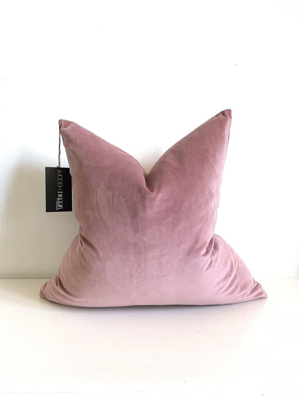 Blush Rose Velvet Pillow