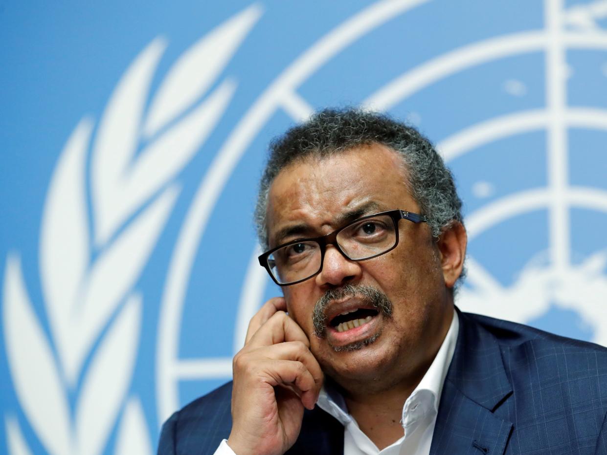 FILE PHOTO: Director-General of the World Health Organization (WHO) Tedros Adhanom Ghebreyesus attends a news conference after an Emergency Committee meeting on the Ebola outbreak in the Democratic Republic of Congo at the United Nations in Geneva, Switzerland, August 14, 2018.  REUTERS/Denis Balibouse