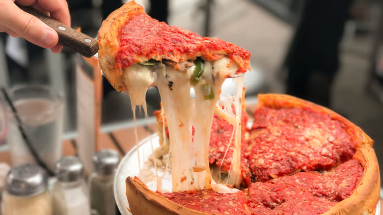 Chicago style deep-dish pizza