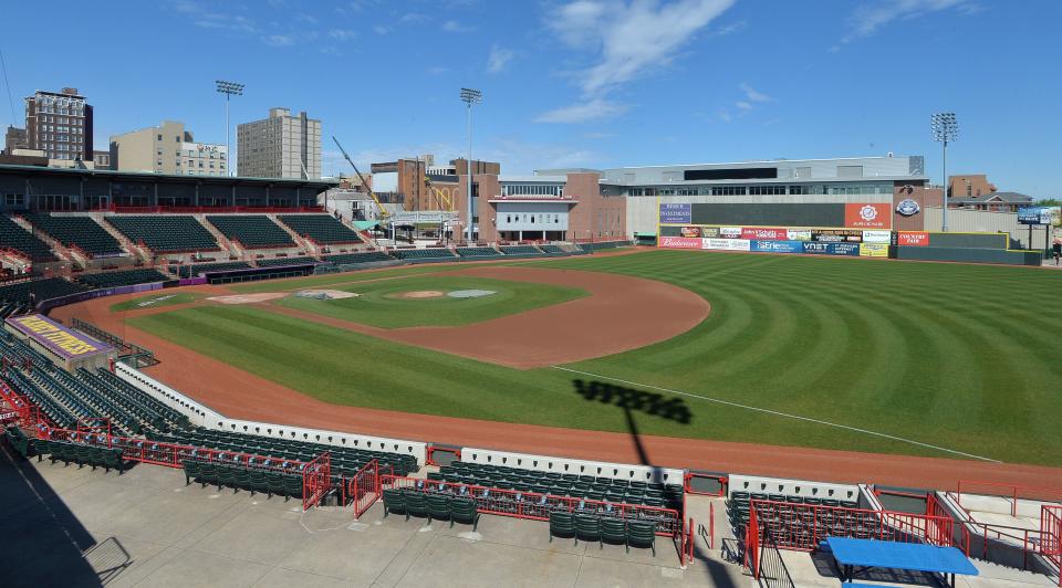 Newly renovated UPMC Park, shown on April 30, 2021, will be the site for the Erie SeaWolves' home opener on Tuesday against Akron.