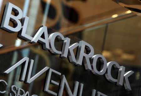 The BlackRock logo is seen outside of its offices in New York January 18, 2012. B REUTERS/Shannon Stapleton/File Photo