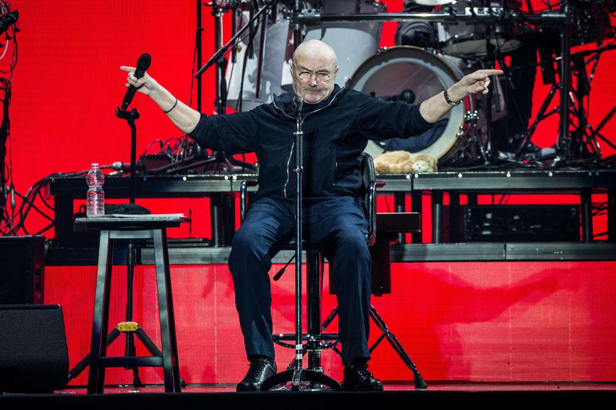 MILAN, ITALY - JUNE 17: English singer and multi-instrumentalist Phil Collins performs live on stage for the Italian date of his Still Not Dead Yet Live tour 2019. Milan (Italy), June 17th, 2019 (photo by Elena Di Vincenzo/Archivio Elena Di Vincenzo/Mondadori via Getty Images)