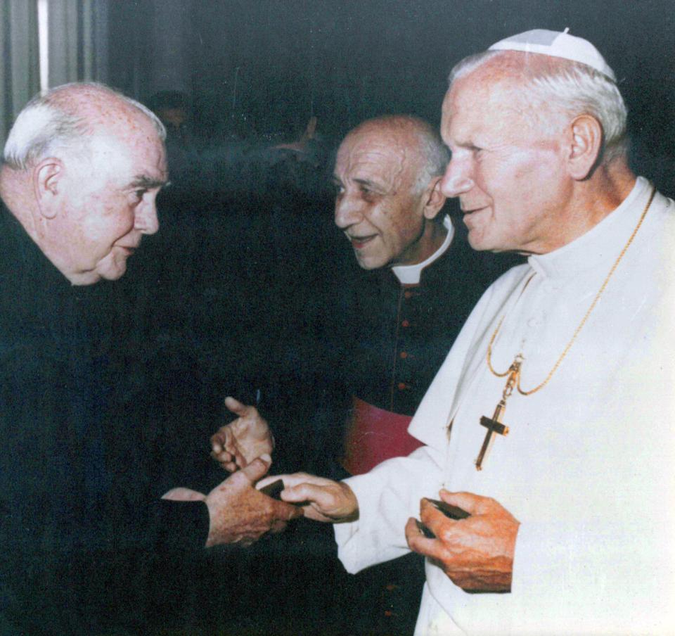 Father Fred Furey with Pope John Paul II.