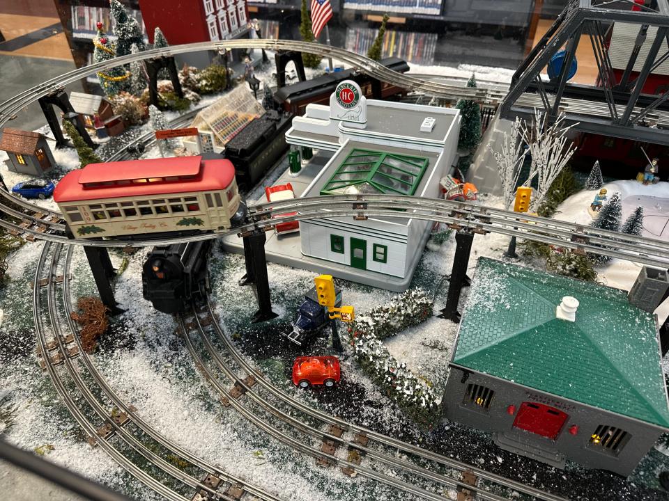 The Worcester County Library Ocean City Branch holiday-themed train garden display, November 29, 2023, in Ocean City, Maryland.