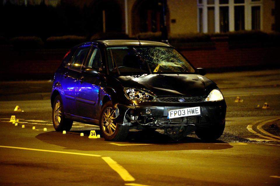 The aftermath of the tragedy after Brown’s car ‘ploughed’ into the children (SWNS)