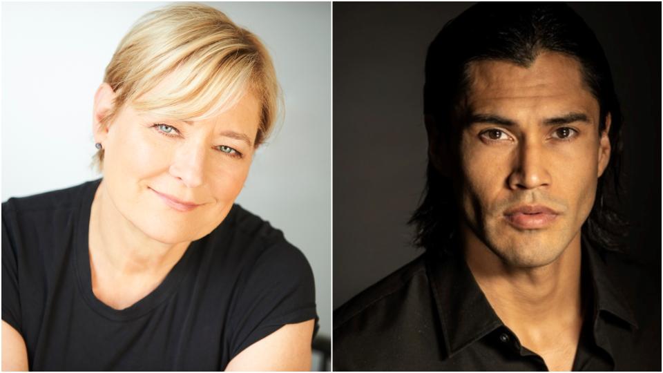 “Wind River: The Next Chapter”/Kari Skogland (left) and Martin Sensmeier - Credit: David Leyes/Greg Gorman/Courtesy of DDA