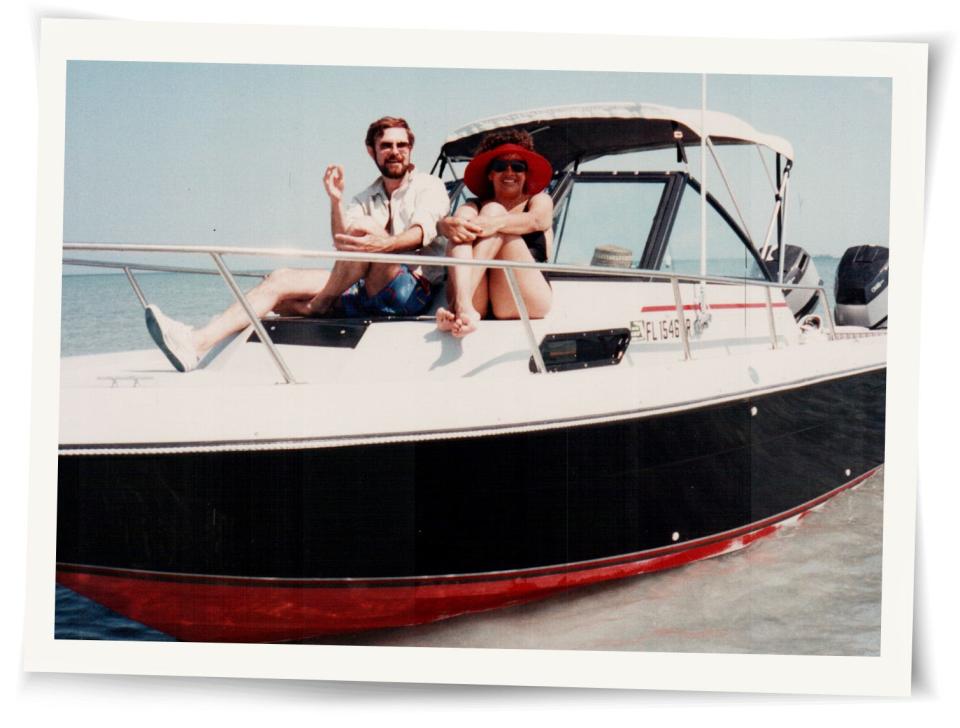 Alexander and Amparo on the designers’ boat, The Pegasus.