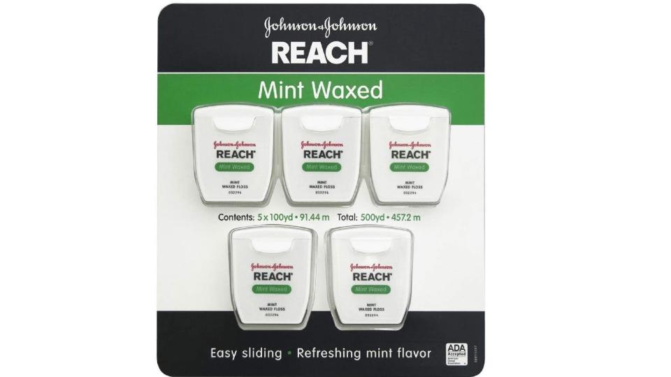 J&J Reach Waxed Dental Icy Mint Flavour Floss. (Image via J&J)