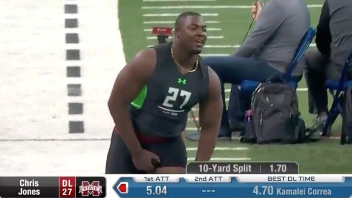 NFL prospect takes a NSFW 40-yard dash at scouting combine