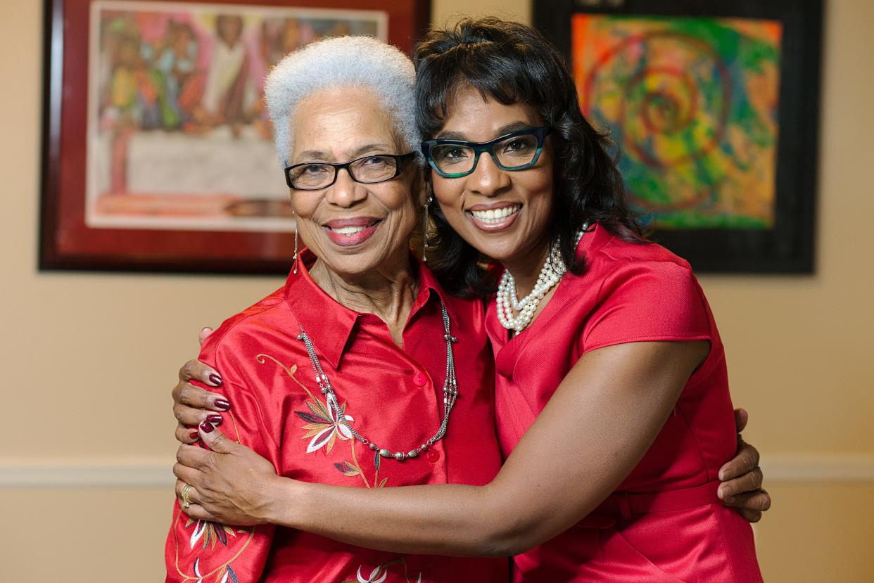 A Christmas photo of mother and daughter Earline Duncan, right, and Alice Faye Duncan from 2017.