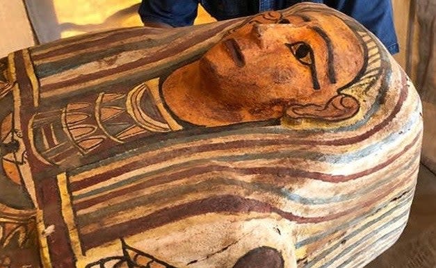 A total of 27 sarcophagi have been discovered in an Egyptian tomb. (Egypt Ministry of Tourism and Antiquities )