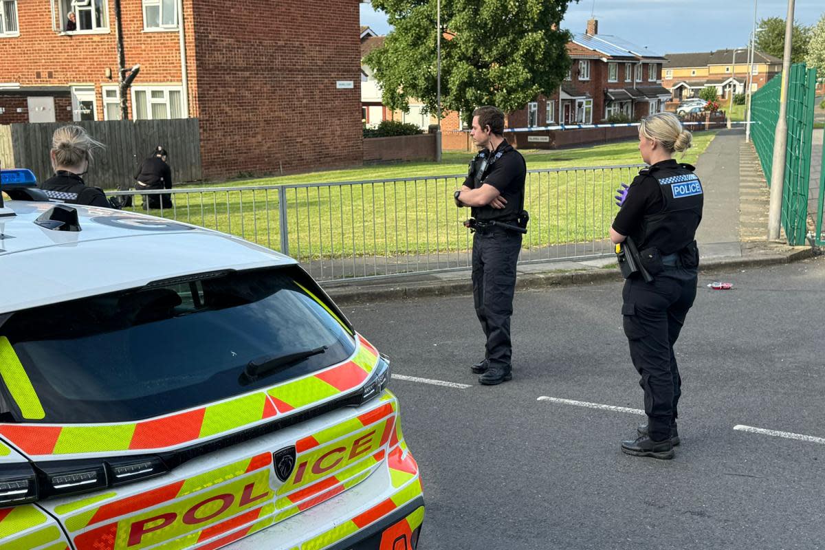 Police set up a crime scene after the incident in Stockton on Tuesday night <i>(Image: Terry Blackburn)</i>