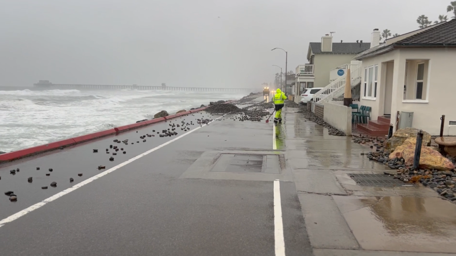 Oceanside during winter storm