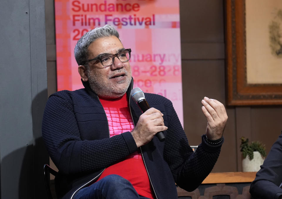 Eugene Hernandez, Sundance Film Festival director and head of public programming, answers a question at the Sundance Scoop news conference to kick off the 2024 Sundance Film Festival, Thursday, Jan. 18, 2024, in Park City, Utah. (AP Photo/Chris Pizzello)