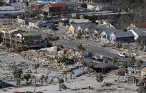 <p>Devastation from Hurricane Michael is seen in this areal photo over Mexico Beach, Fla., Friday, Oct. 12, 2018. (Photo from AP Photo/Gerald Herbert) </p>