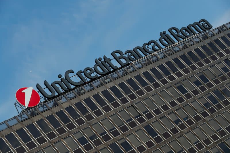 The UniCredit-Banca di Roma bank headquarters is seen in Rome