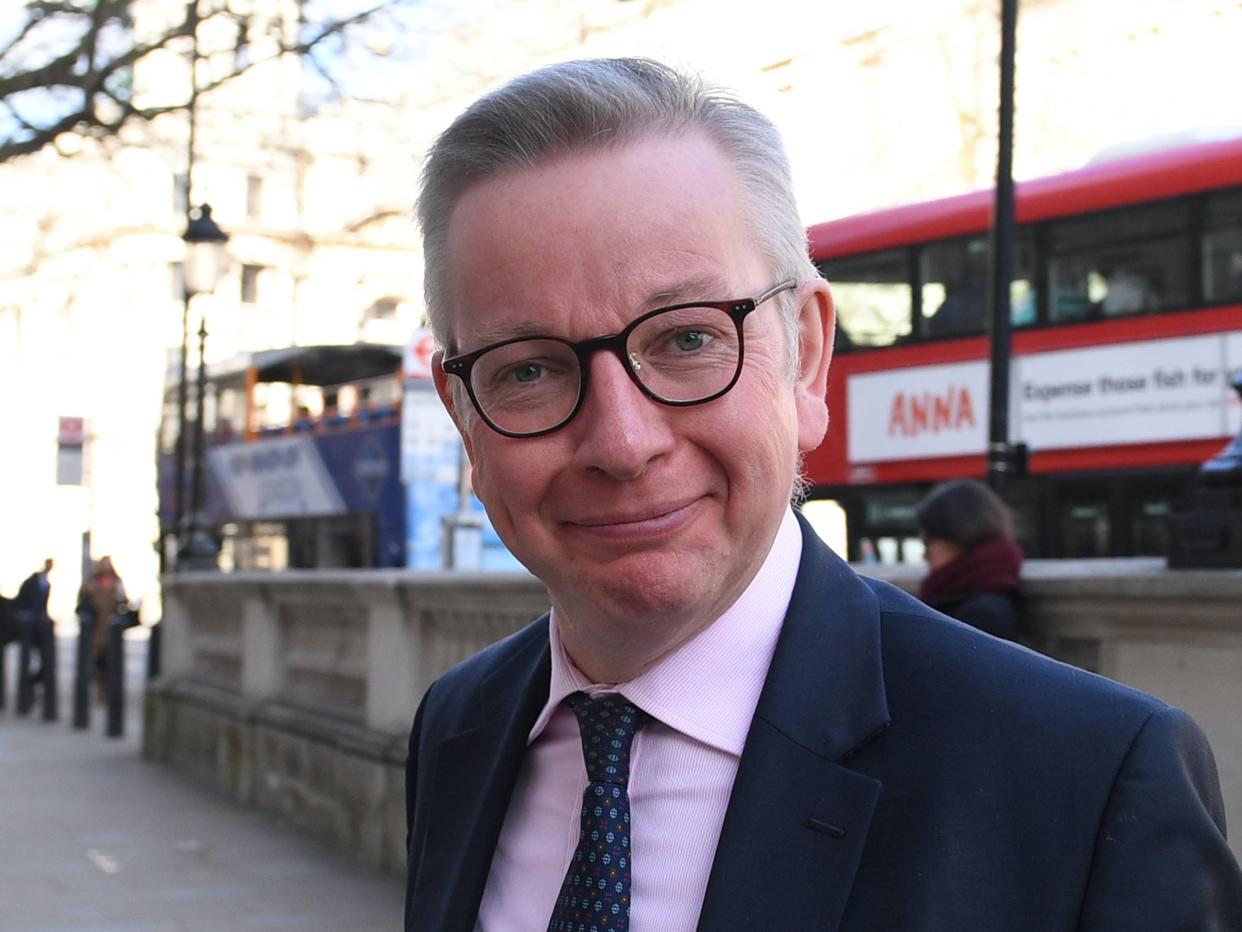 <p>Instead of self-isolating for 10 days, Mr Gove will be able to take part in a pilot scheme for certain workplaces, whereby he can be tested every day for a week</p> (PA)